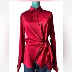 Donna Karan Red Button Down Shirt